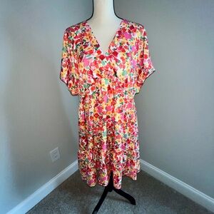 Vibrant Floral Midi Dress